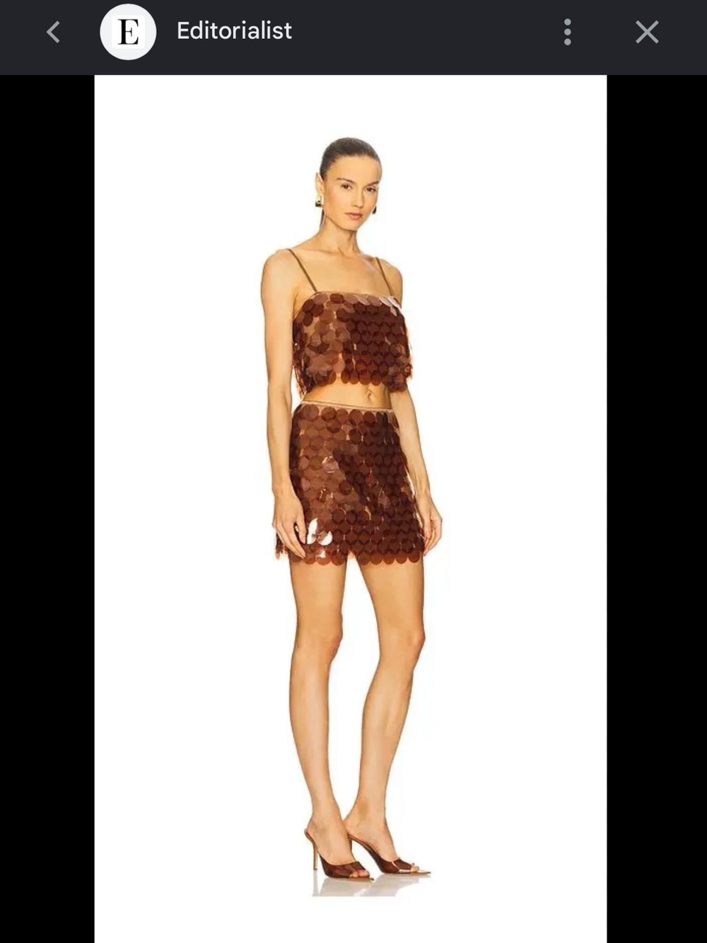NWOT Anthropologie Brown Sequin Mini Skirt